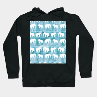 Elephant Tribal Watercolor Pattern Blue Hoodie